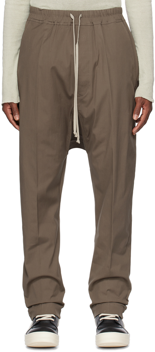 Rick Owens: Tan Drawstring Trousers | SSENSE