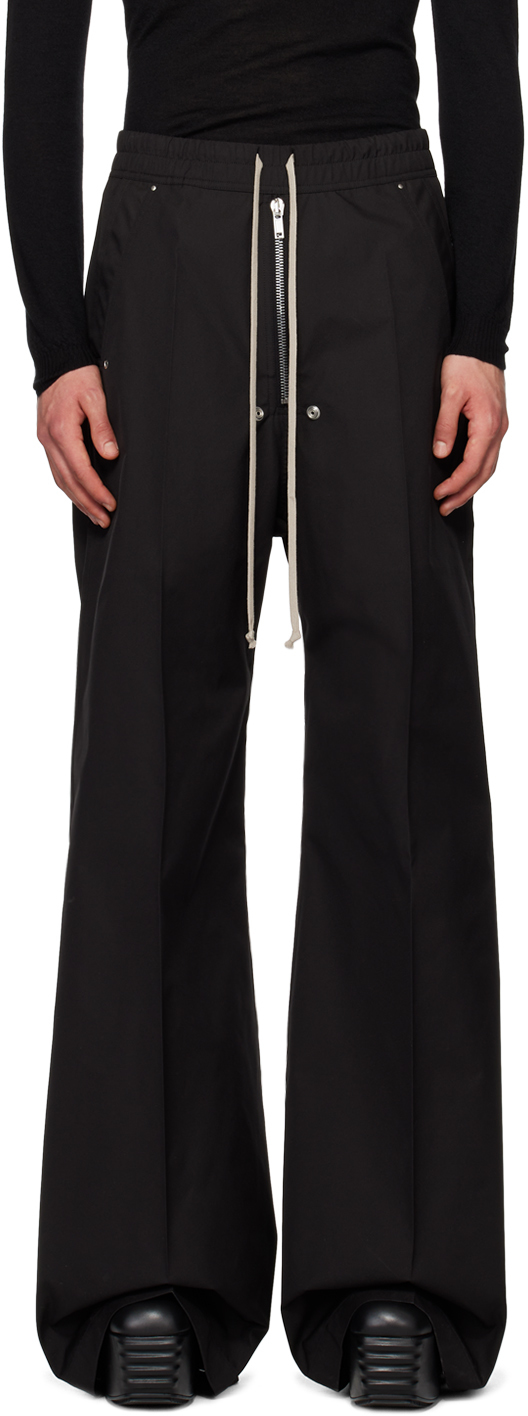 Rick Owens Black Wide Bela Trousers In 09 Black | ModeSens