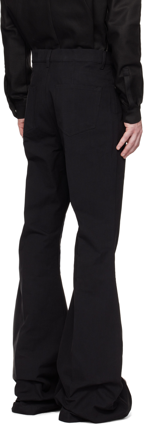 Black Bolan coated-cotton bootcut trousers, Rick Owens