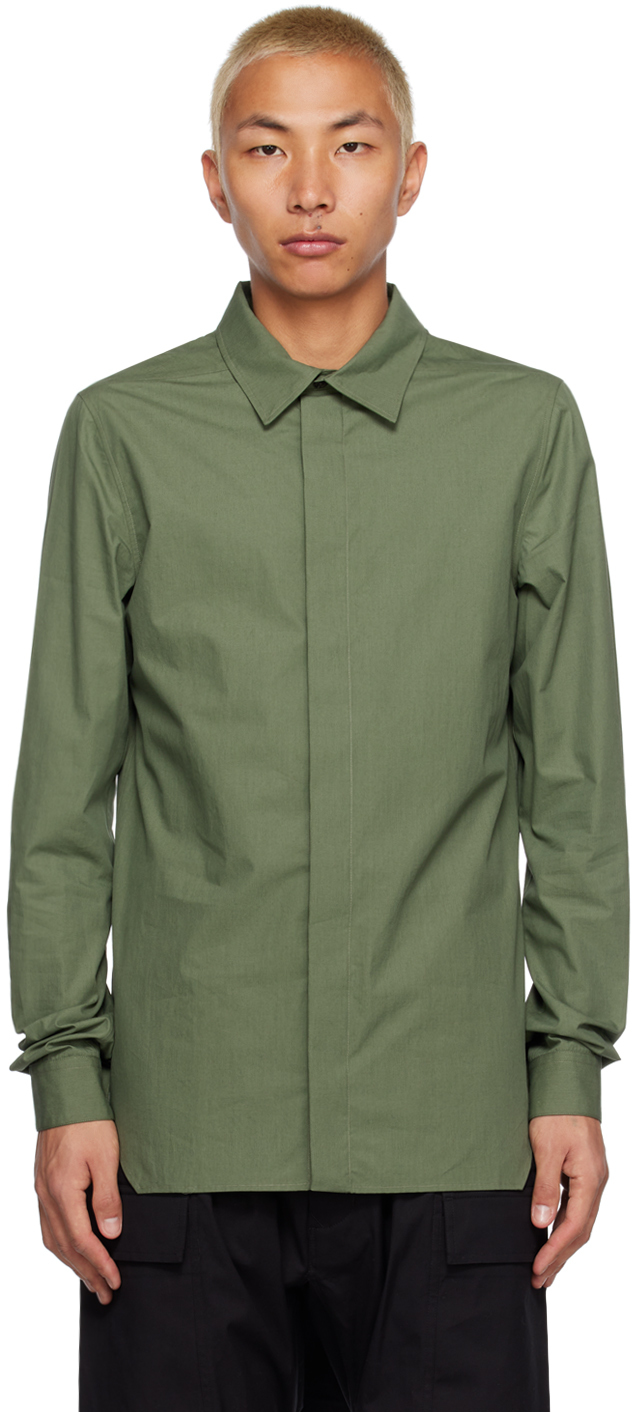 Rick Owens: Green Office Shirt | SSENSE UK