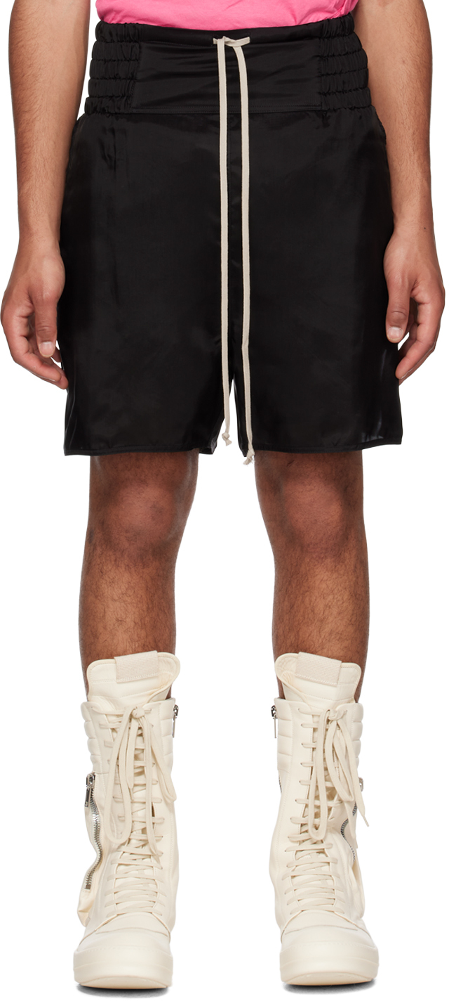 RICK OWENS BLACK BOXING SHORTS