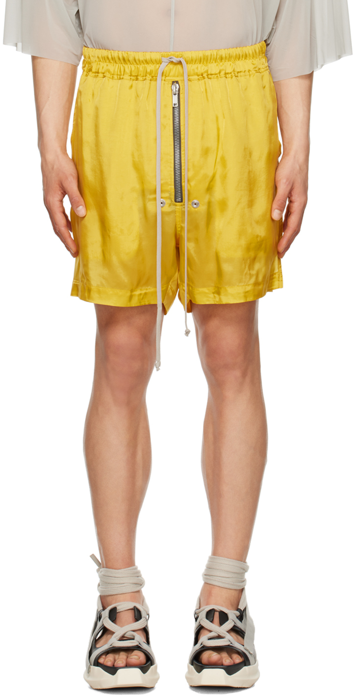 Rick Owens: Yellow Bela Shorts | SSENSE Canada