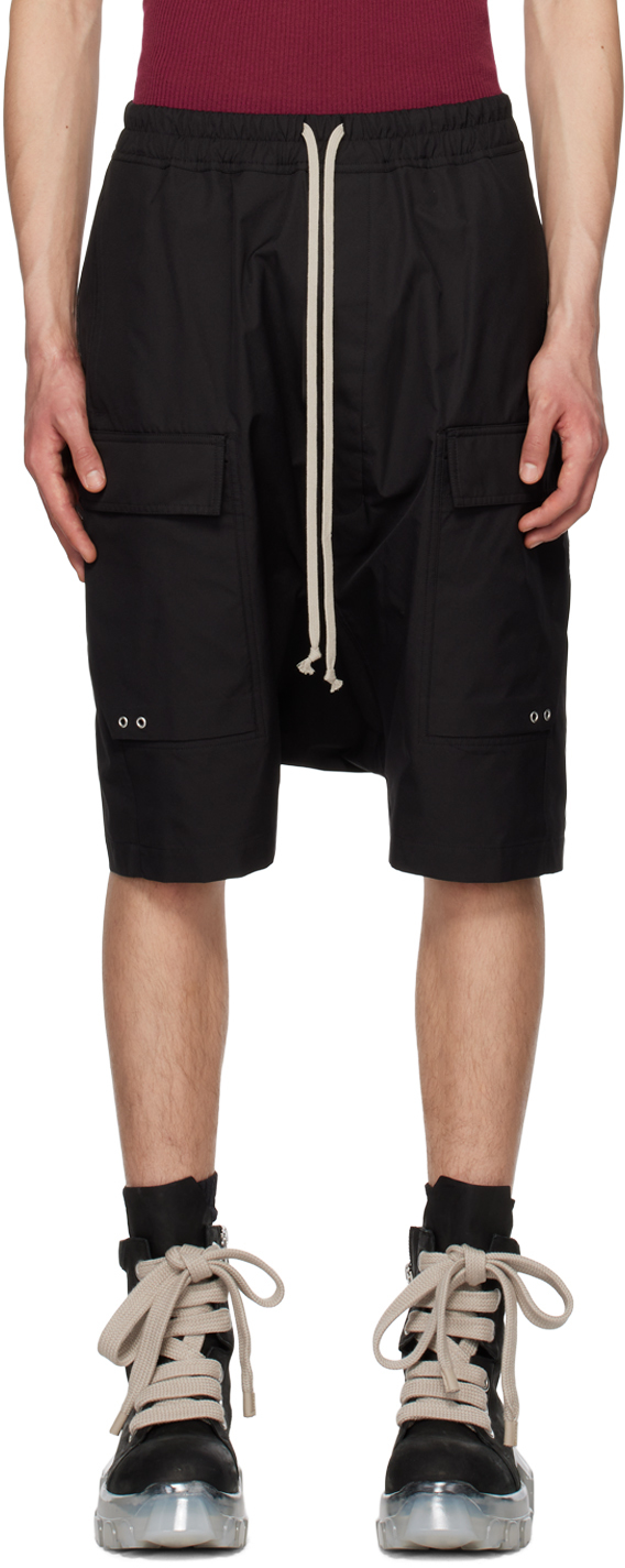 Black Cargo Pods Shorts