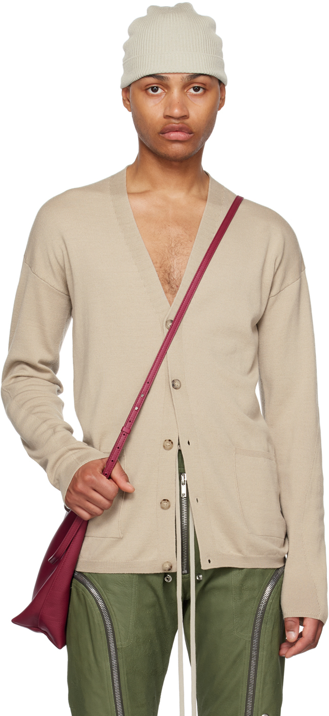 Rick Owens Off-white Peter Cardigan In 08 Pearl