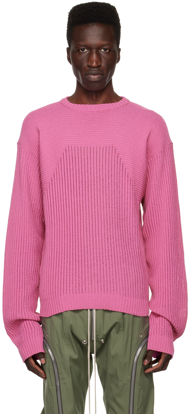 Rick Owens: Pink Crewneck Sweater | SSENSE