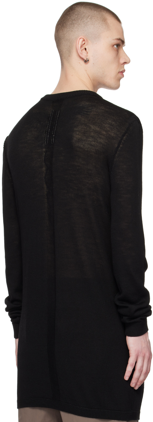Rick Owens Black Cutout Sweater In 09 Black