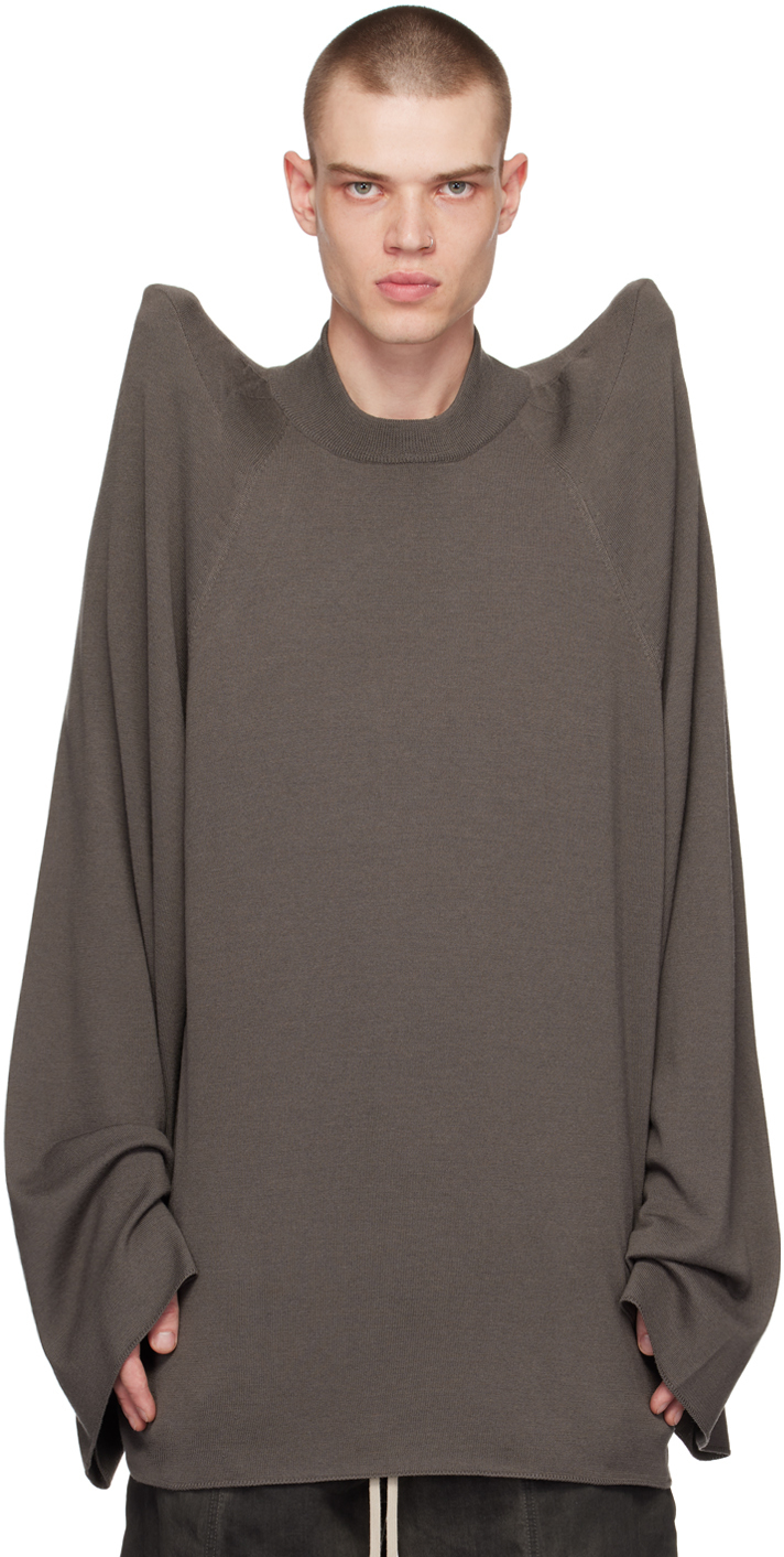 Rick Owens Gray Tec Sweater In 34 Dust | ModeSens