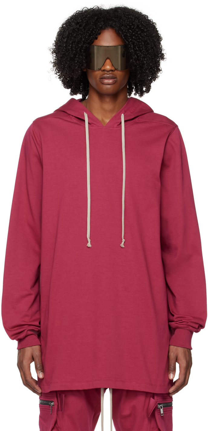 Rick Owens Cotton-jersey Hoodie In Pink