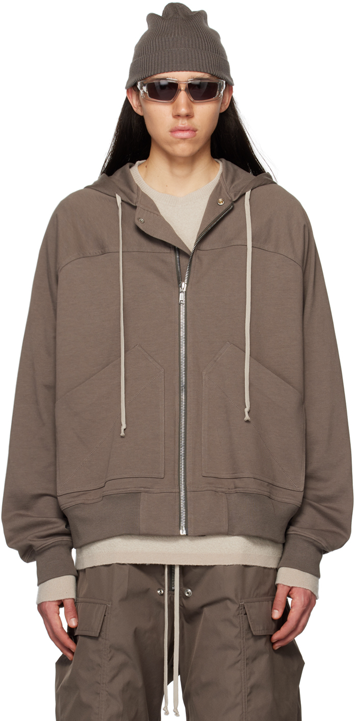 Rick Owens: Gray Windbreaker Hoodie | SSENSE