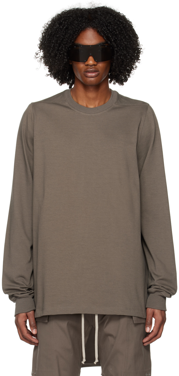 Rick Owens Grey Levels Long Sleeve T-shirt In 34 Dust