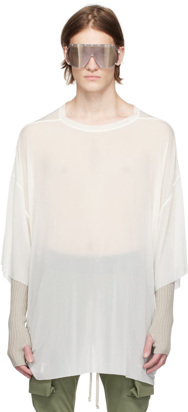 Rick Owens Tommy T T-shirt In Beige Cotton In Pearl