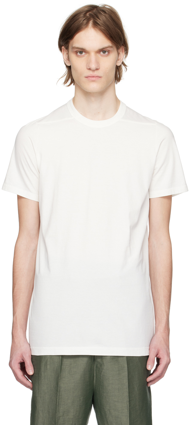 Rick Owens Off-white Level T-shirt In 11 Milk