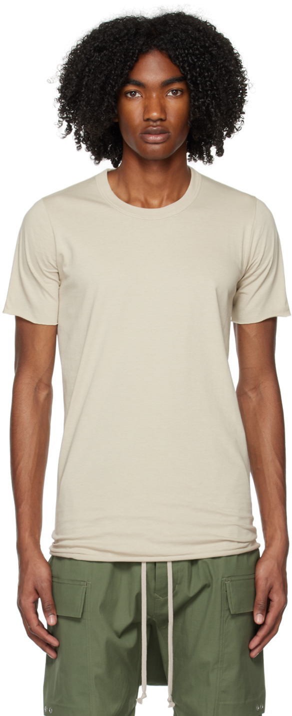 Rick Owens Raw-cut Cotton T-shirt In Grey