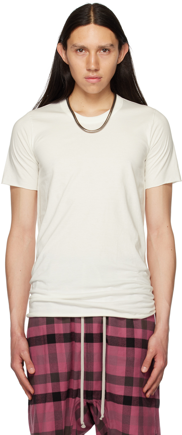 Rick Owens Semi-sheer Cotton T-shirt In 11 Milk