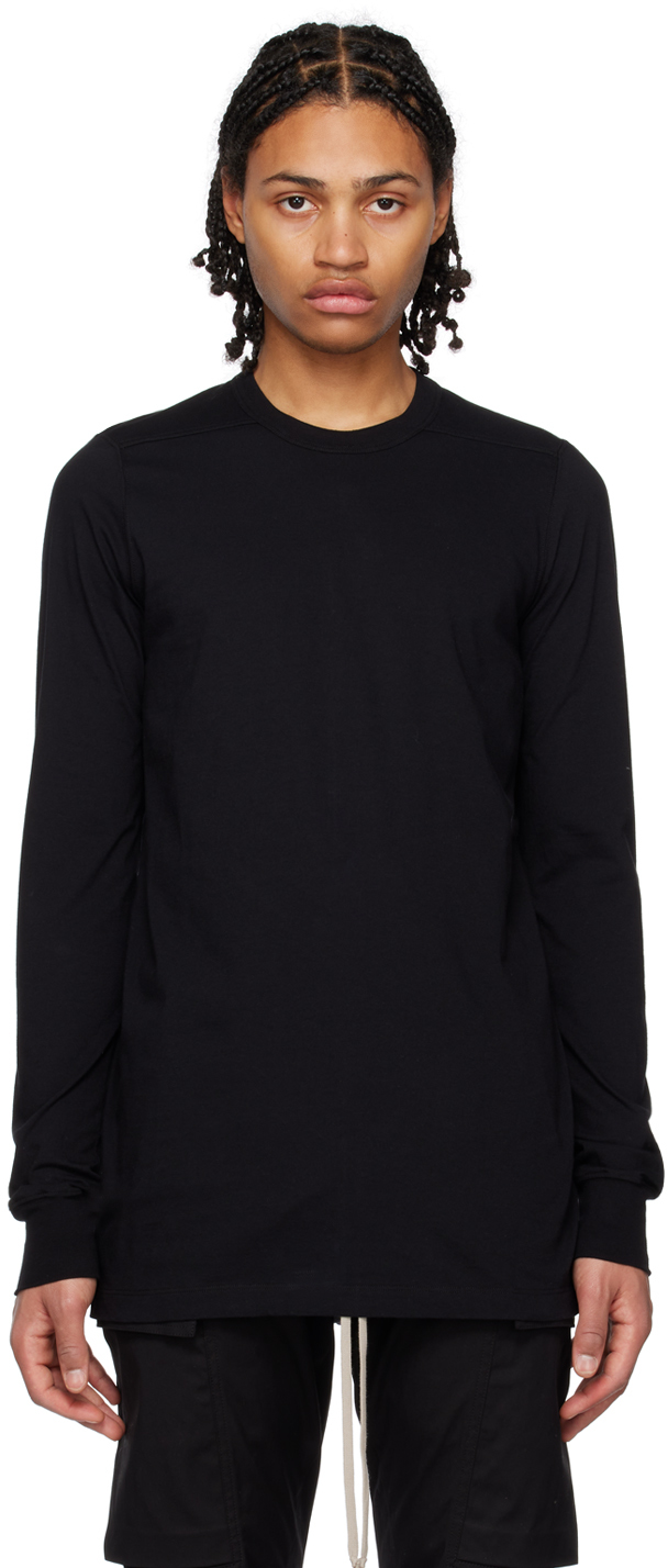 Rick Owens Black Level Long Sleeve T-shirt In 09 Black