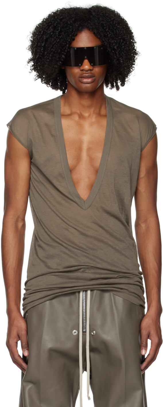 Rick Owens Gray Dylan T-shirt In 34 Dust