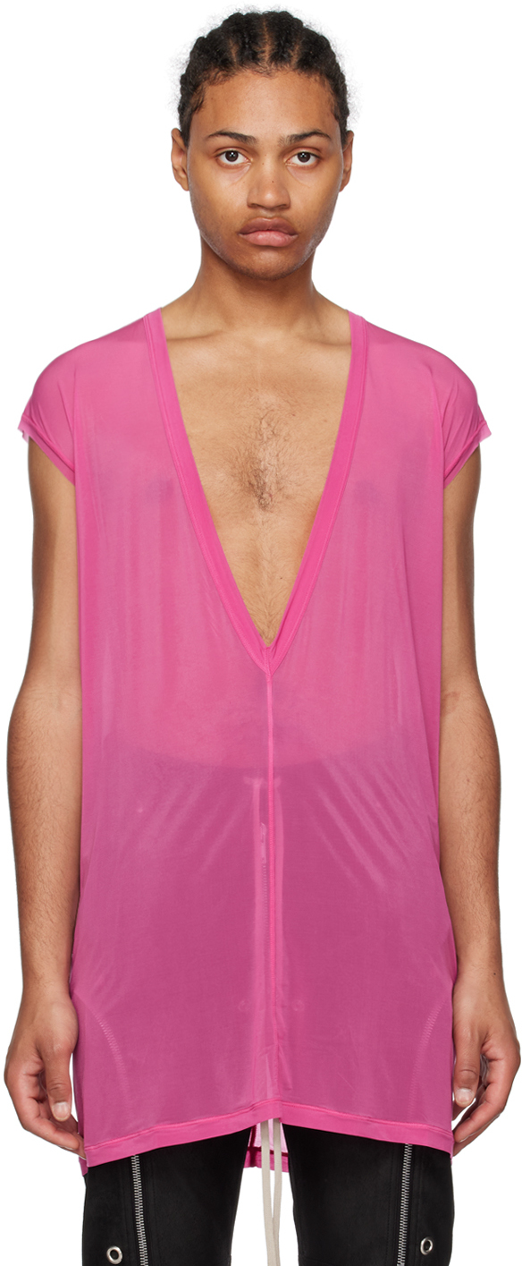 Pink Dylan T-Shirt by Rick Owens on Sale