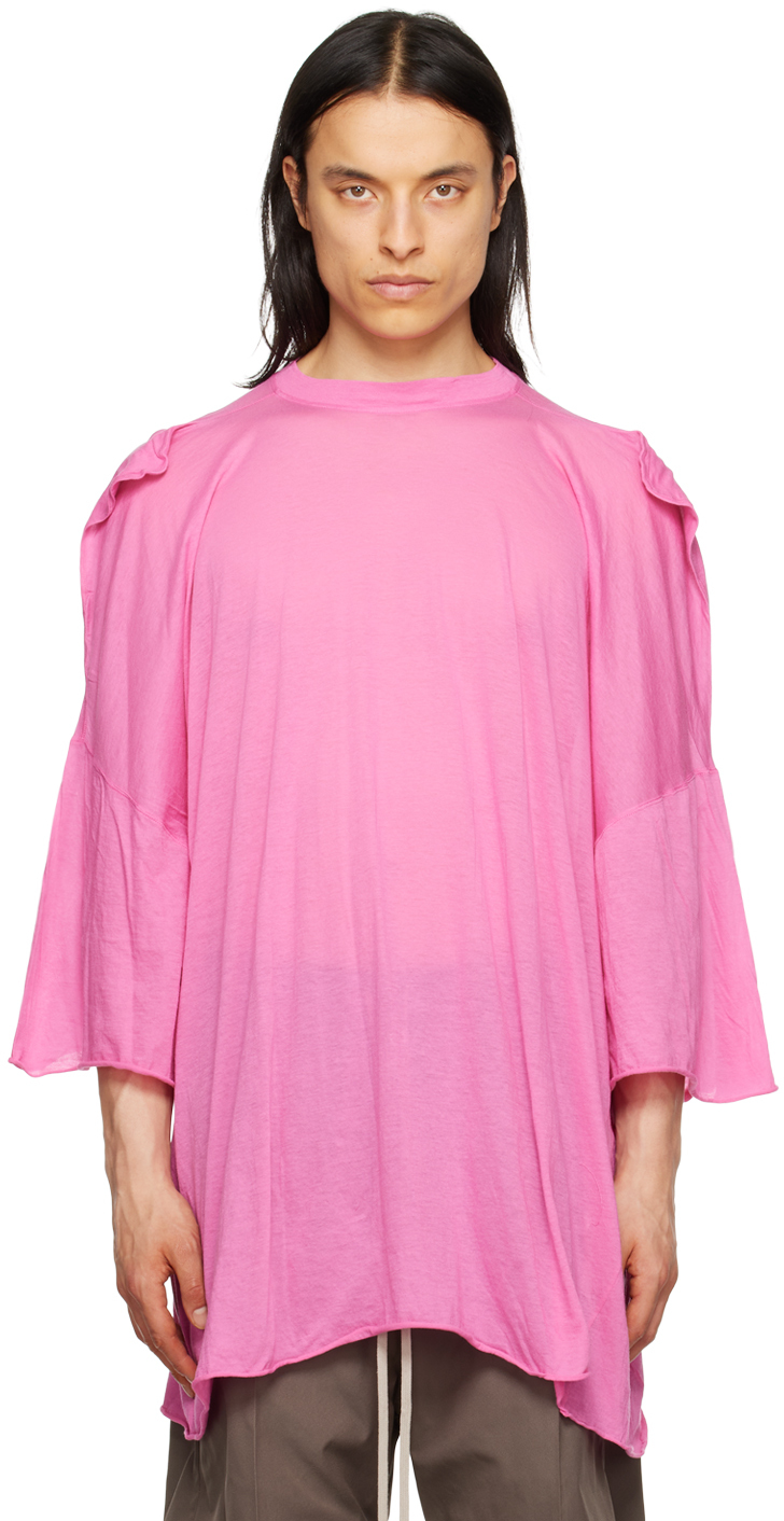 Rick Owens Pink Tommy T-shirt In 13 Hot Pink