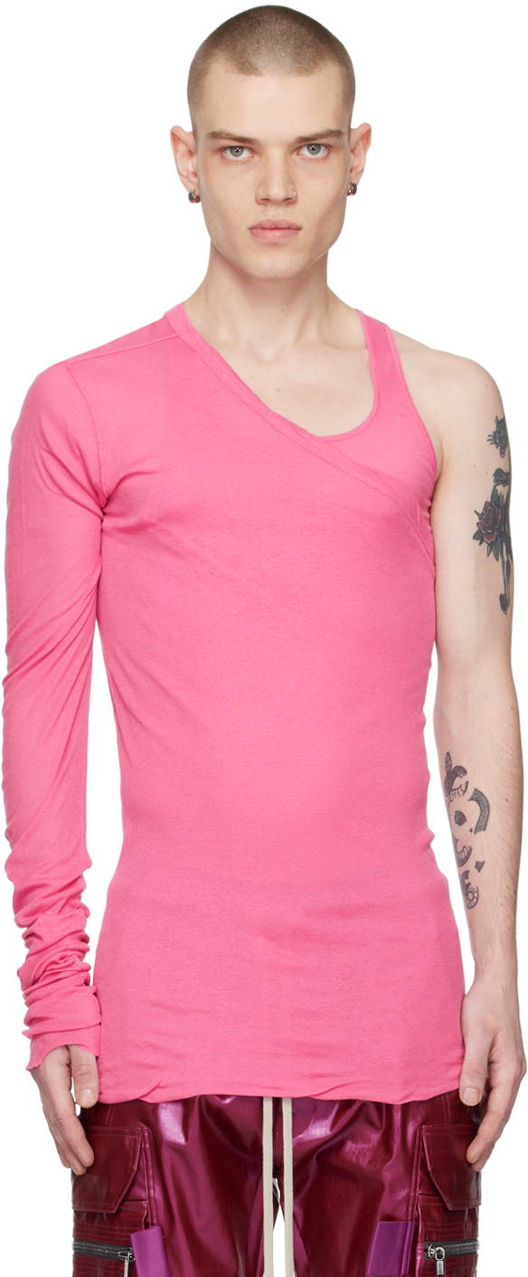 Cotton jersey tank top in pink - Rick Owens