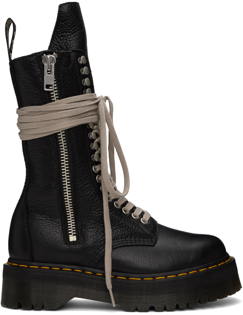 Rick Owens: Black Dr. Marten's Edition Boots | SSENSE Canada