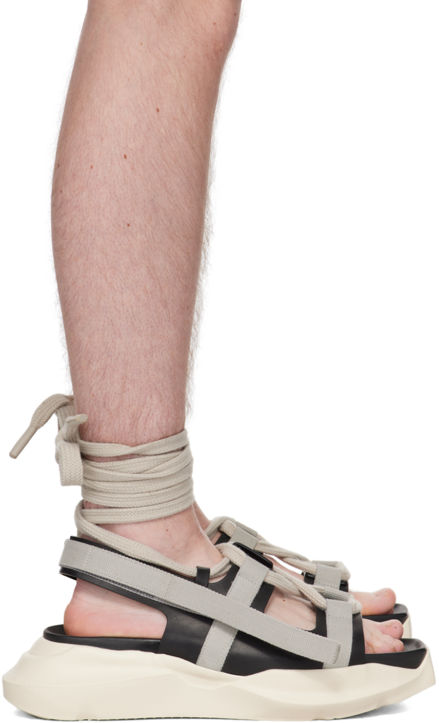 Rick Owens Black & Off-White Geth Sandals | Smart Closet