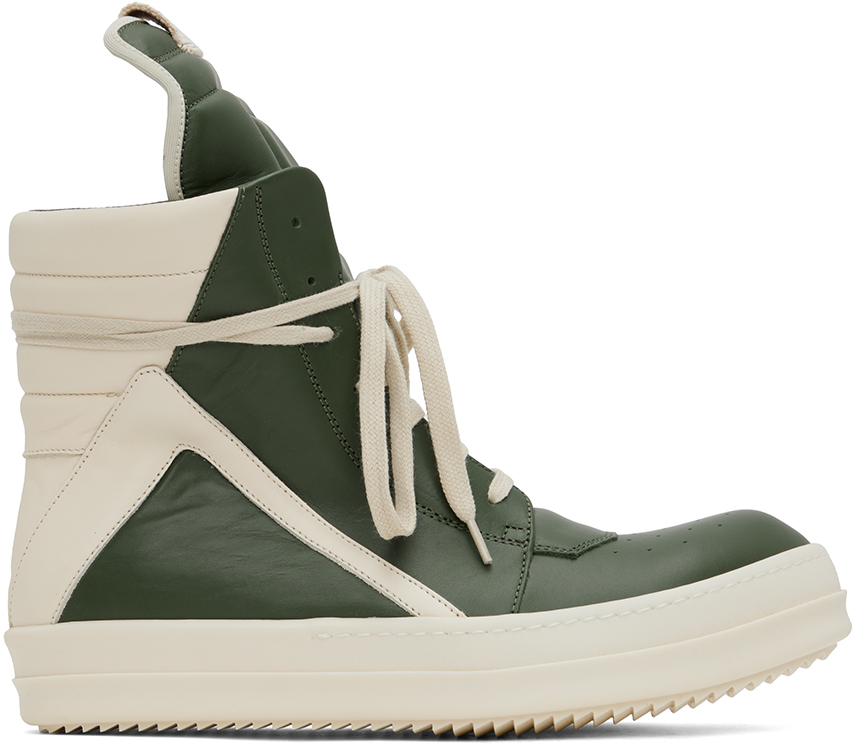 Rick Owens Green Geobasket Sneakers | Smart Closet