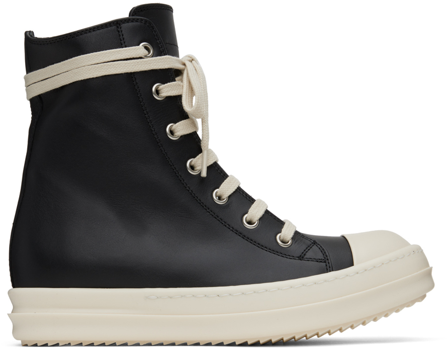 Rick Owens Phlegethon High-top Leather Sneakers In Nero | ModeSens