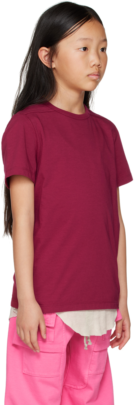 Rick Owens Burgundy Cotton Jersey Boy  T-shirt In Fuchsia