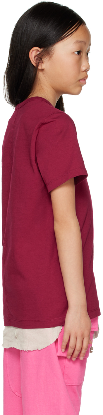 Rick Owens Burgundy Cotton Jersey Boy  T-shirt In Fuchsia