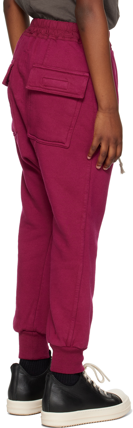 Rick Owens Kids Pink Drawstring Lounge Pants In Fuschia