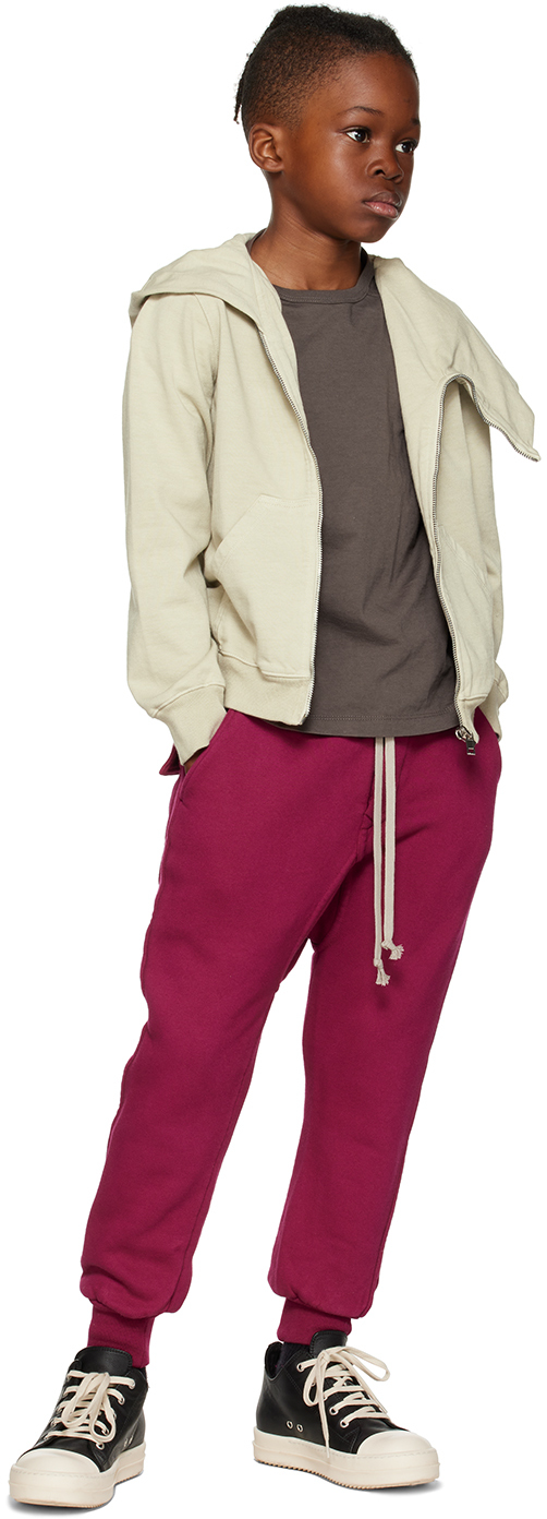 Rick Owens Kids Pink Drawstring Lounge Pants In Fuschia