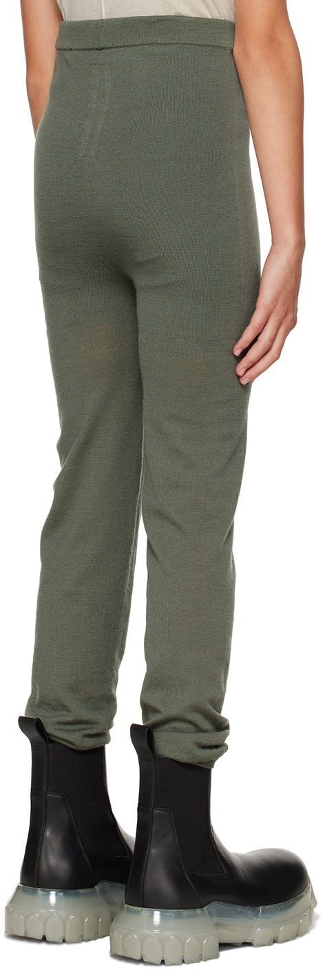 Rick Owens Kids Green Semi-sheer Leggings In Moss