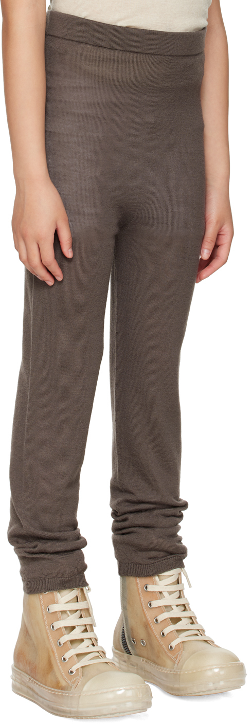 Rick Owens Kids Gray Lightweight Leggings In Dust