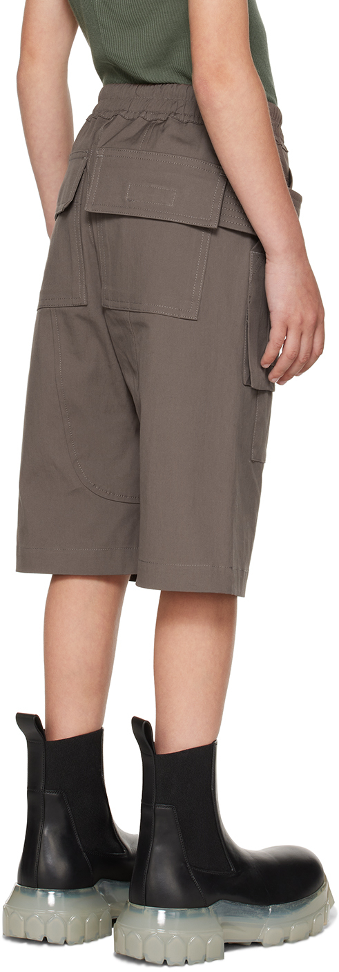 Rick Owens Kids Gray Creatch Shorts In Dust