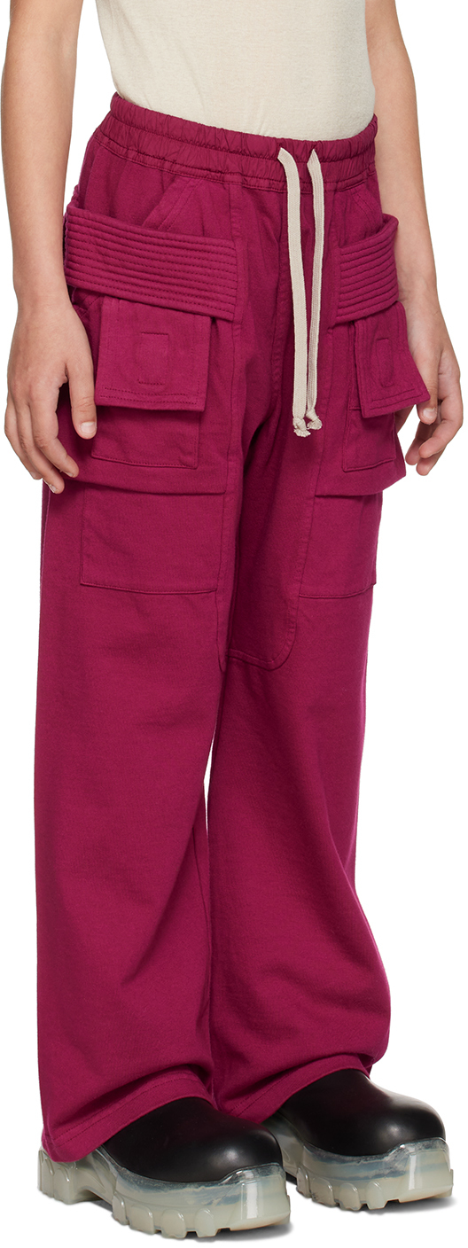 Rick Owens Kids Pink Creatch Cargo Pants In Fuchsia