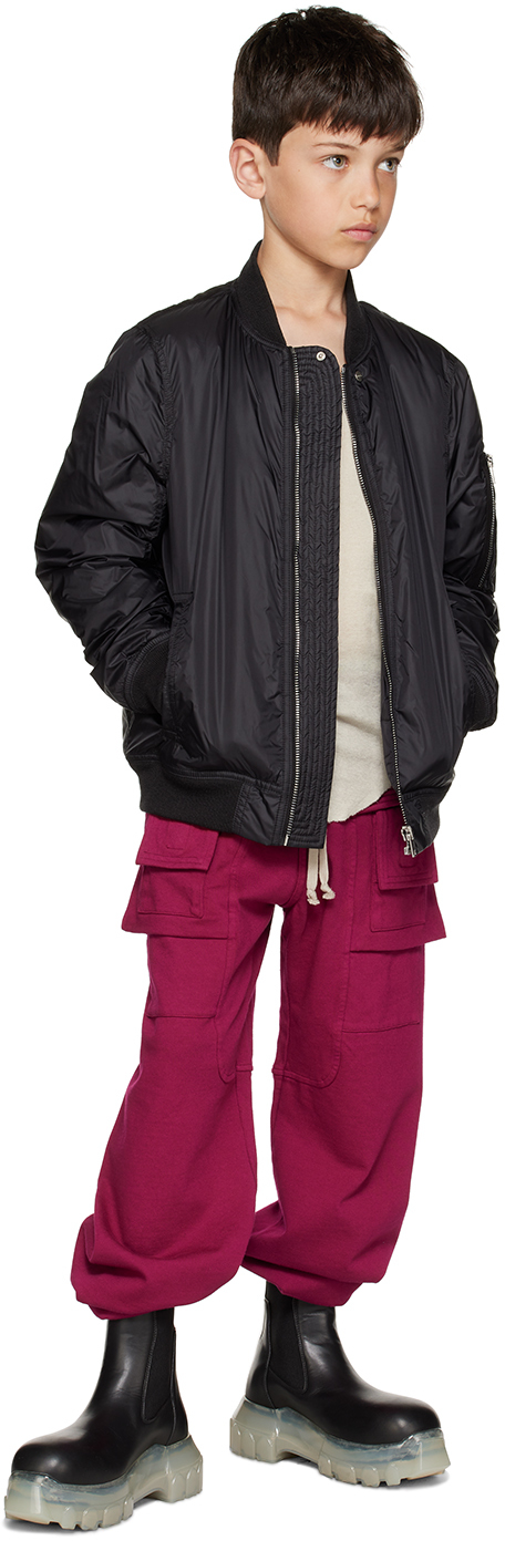 Rick Owens Kids Pink Creatch Cargo Pants In Fuchsia