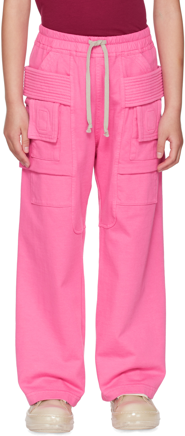 Rick Owens Kids Pink Creatch Cargo Trousers In Hot Pink