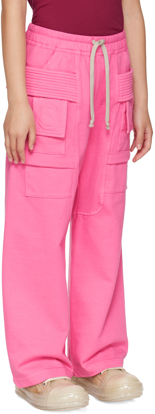 Rick Owens Kids Pink Creatch Cargo Pants In Hot Pink