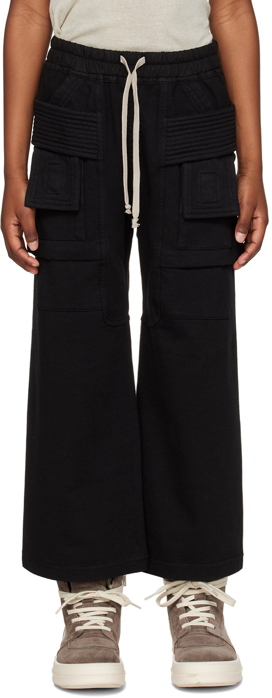 Rick Owens Wide-leg Cotton Cargo Pants In Black