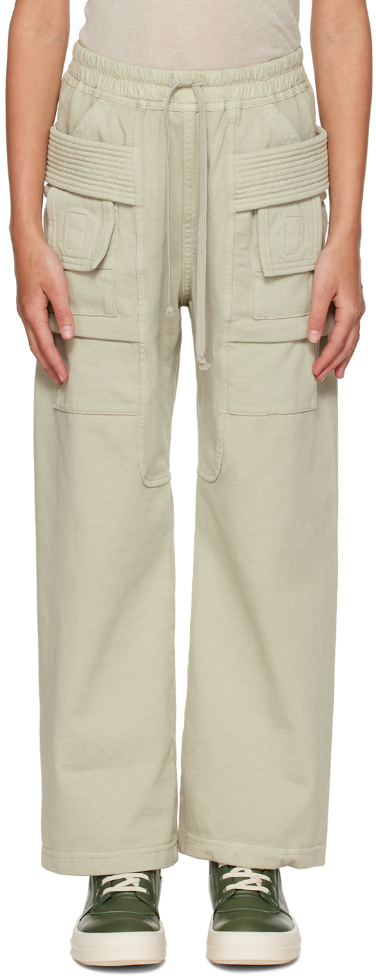 Rick Owens Kids Off-white Creatch Cargo Pants In Pearl