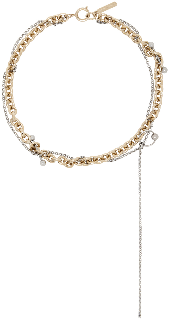 Justine Clenquet Gold & Silver Helena Necklace In Gold & Palladium