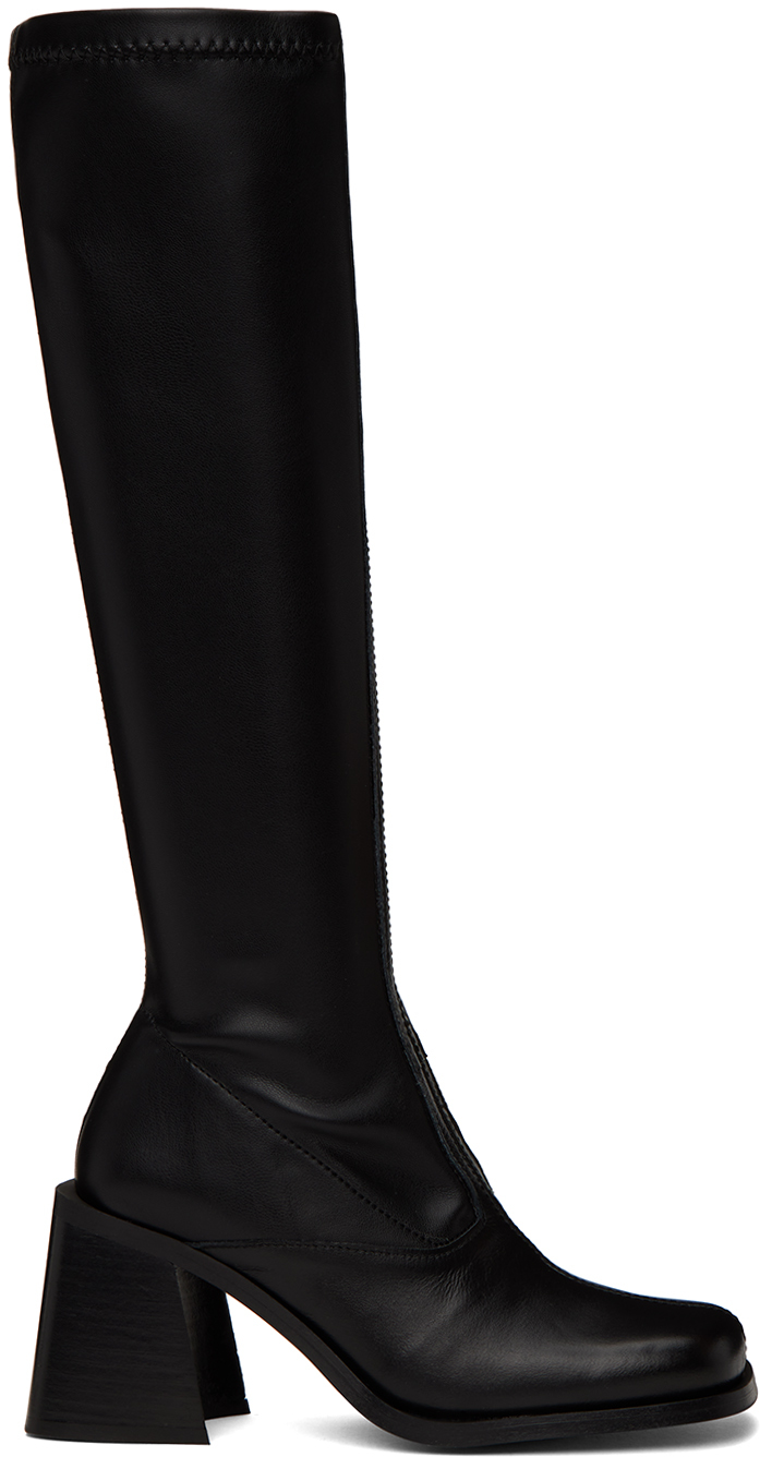 Justine Clenquet Black Eddie Tall Boots In Black Leather