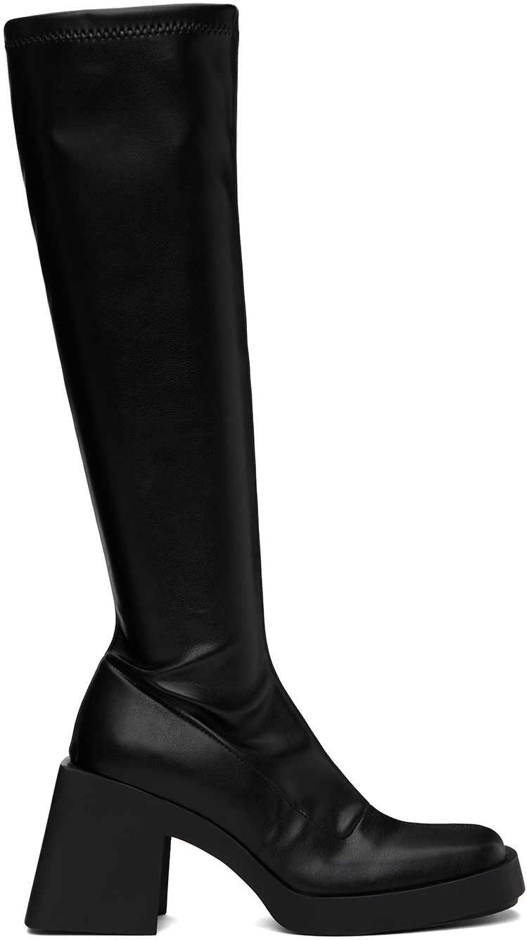 Justine Clenquet Chloe Square-toe 80mm Boots In Black Leather