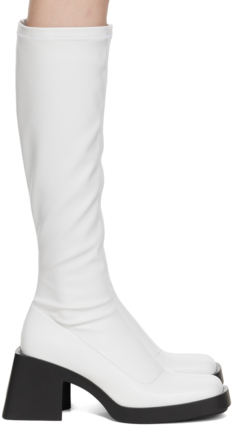 Shop Justine Clenquet White Chloë Boots In White Leather