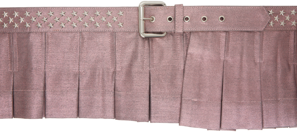 COLLINA STRADA PINK PLEATED SKIRT BELT