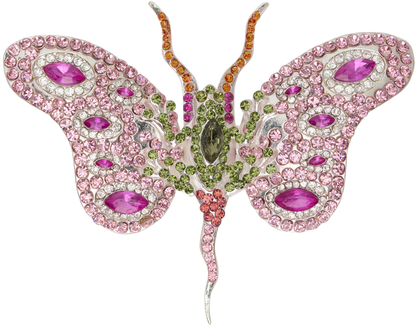 Collina Strada Pink Frog Butterfly Brooch