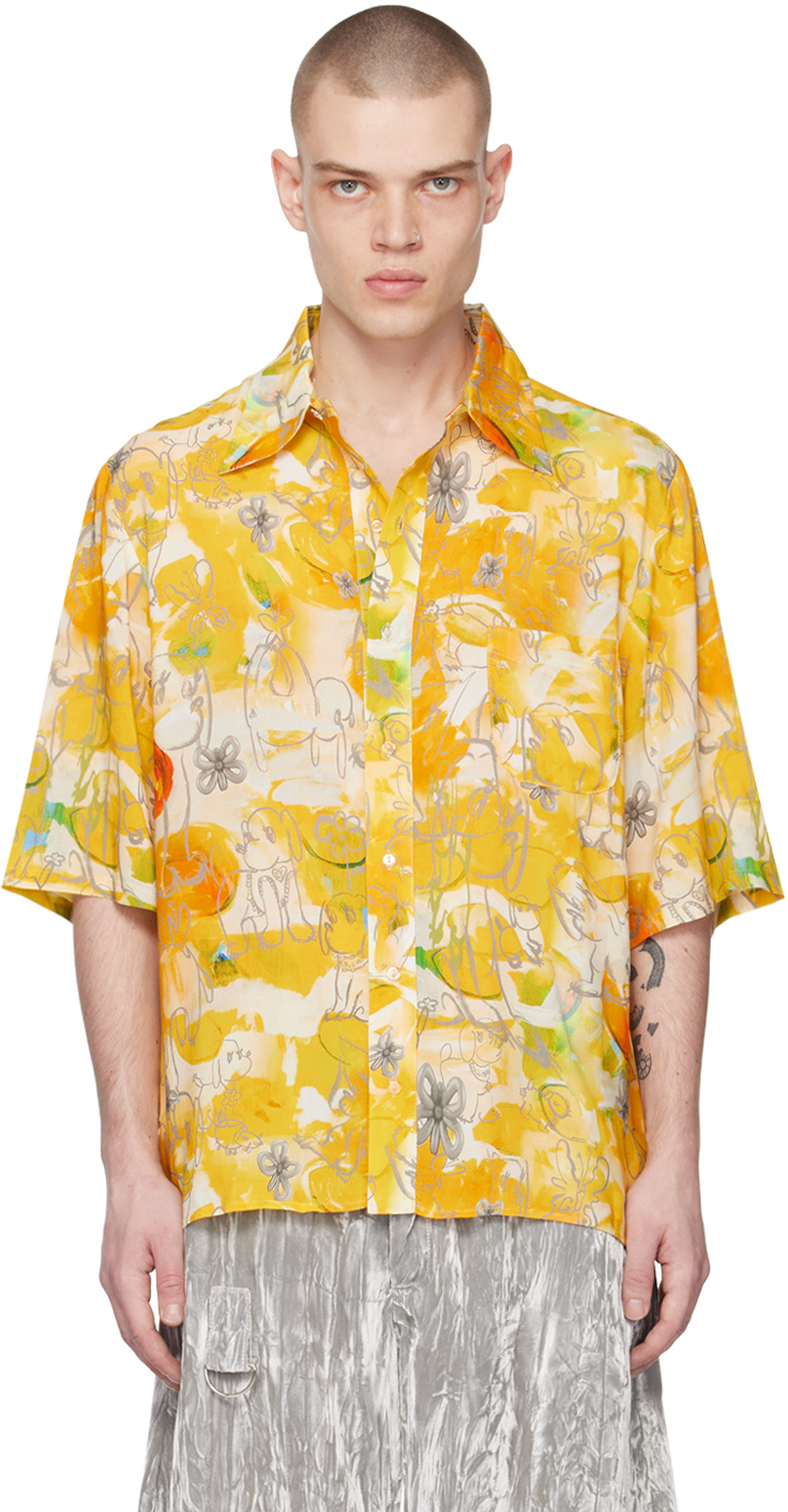 Collina Strada: Yellow Graphic Shirt | SSENSE
