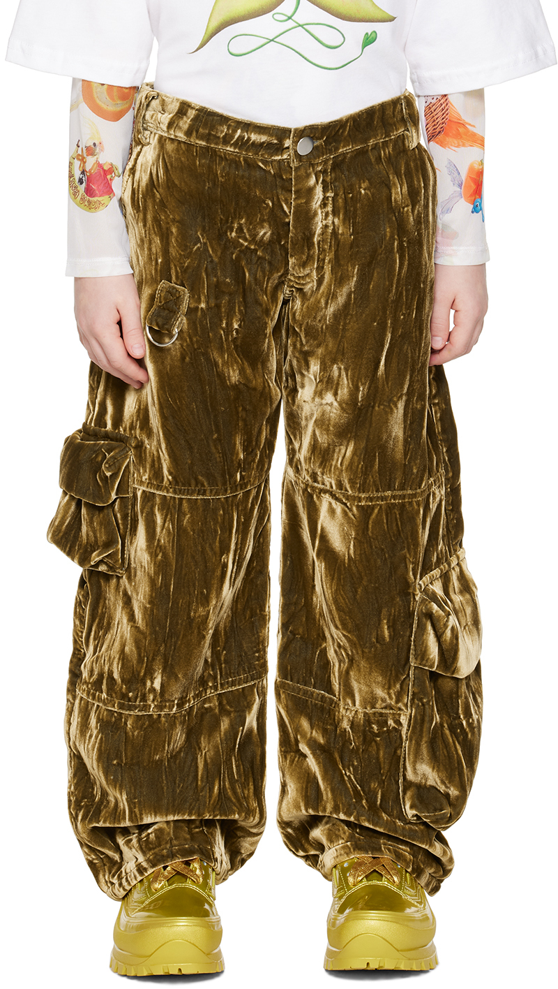 Collina Strada Ssense Exclusive Kids Brown Lawn Cargo Pants In Moss