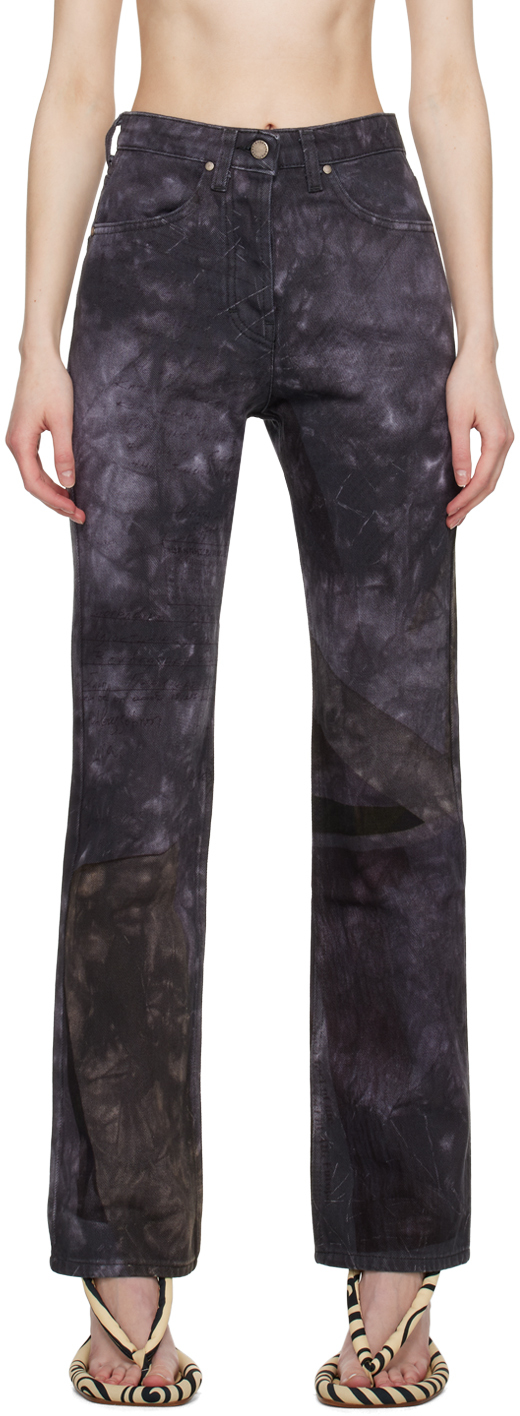 Serapis Black Faded Jeans In Black Papers