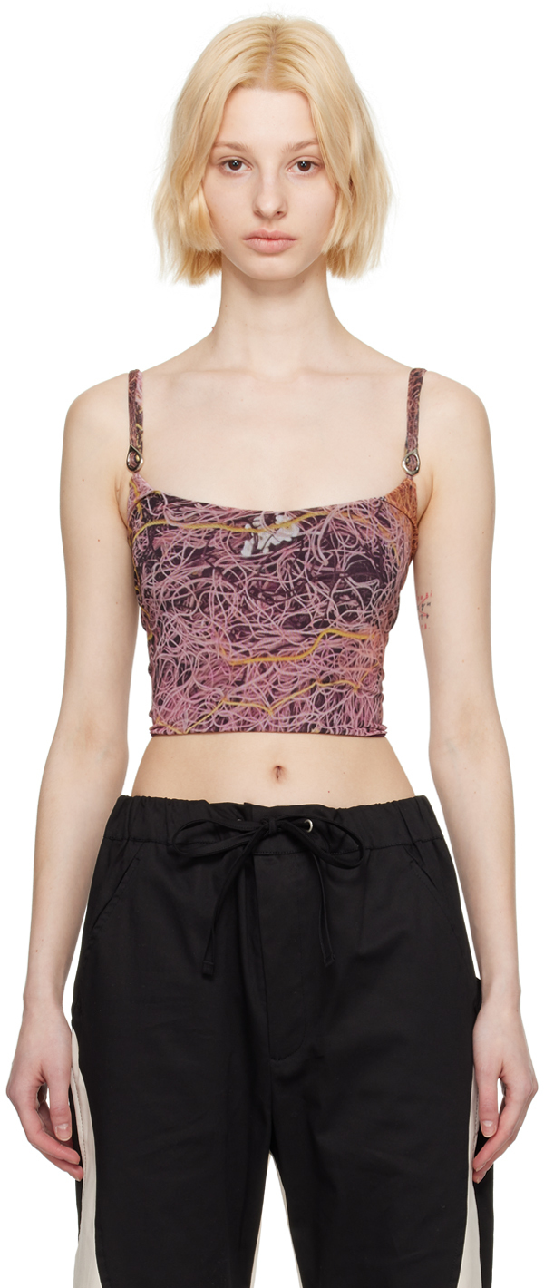 Serapis Ssense Exclusive Multicolor Tank Top In Fishnets Brown
